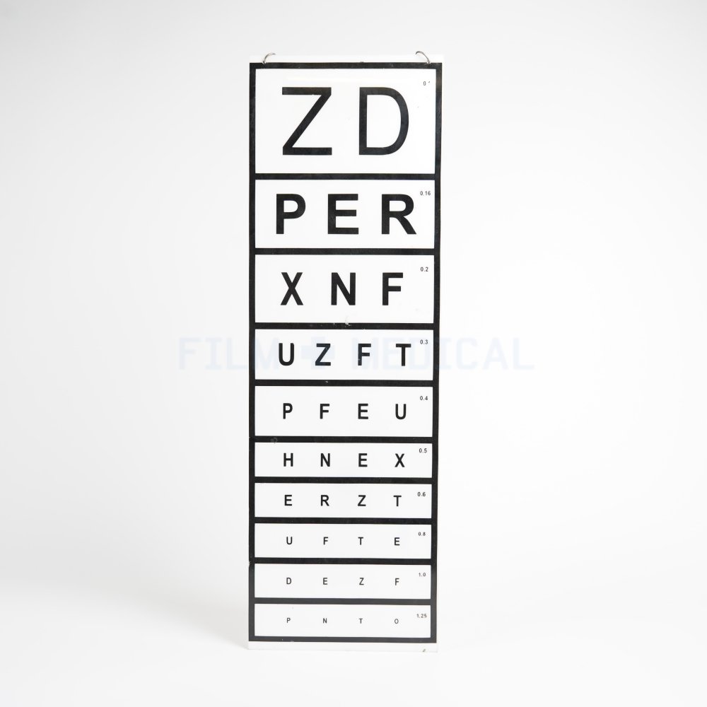 Eye chart film medical