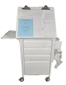 ICU Chart Table With Glove & Apron Dispenser 