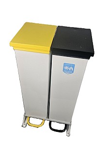 Double Yellow & Black Hospital Bin