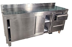 Metal 3 Drawer Table