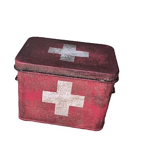 Period Red First Aid Metal Tin