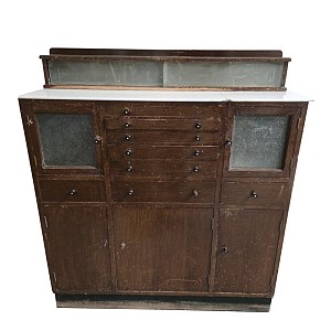 Period Wooden Cabinet With Marble Top