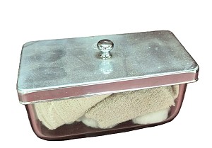Glass Dish With Metal LId
