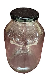 Large Glass Jar With Black Lid