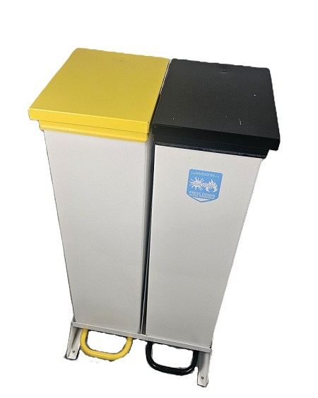 Double Yellow & Black Hospital Bin