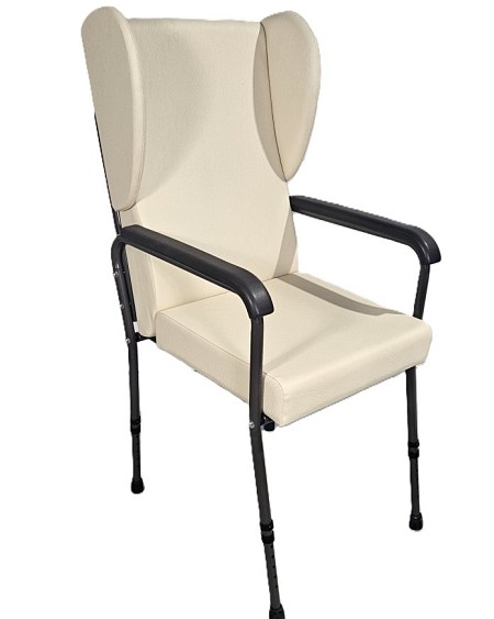 Adjustable Cream Wing Back Chair
