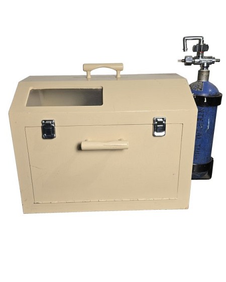Cream Lock Box with Oxygen Tank