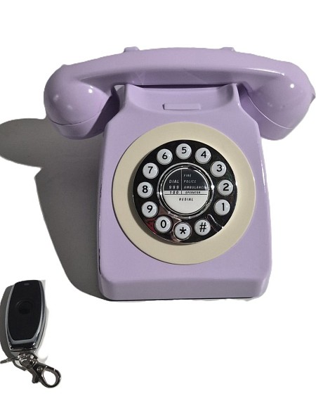 Modified Rotary Phone With Vibrating Handset Purple