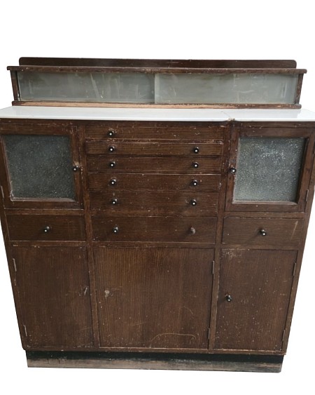 Period Wooden Cabinet With Marble Top