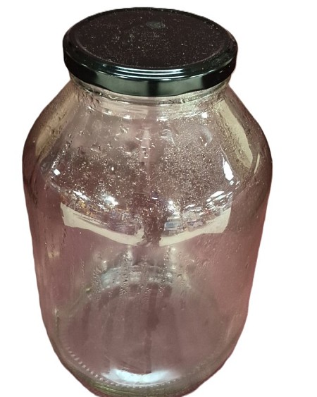 Large Glass Jar With Black Lid