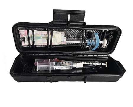 Padded Medication Case Black With Syringe
