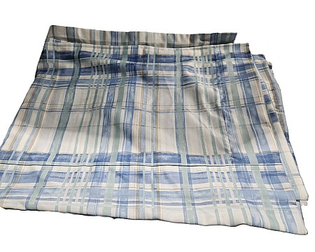 Striped Blue Fabric Curtains