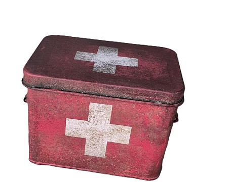 Period Red First Aid Metal Tin