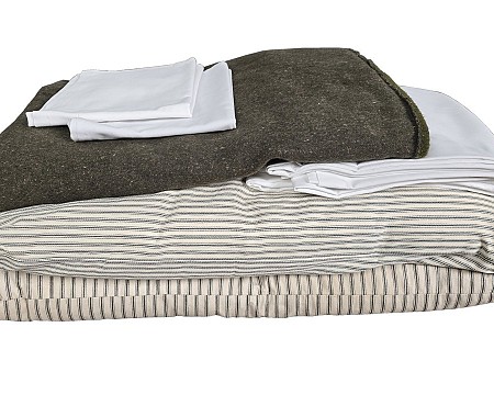 Period Linen Set With Changeable Blanket and Ticking Pillows