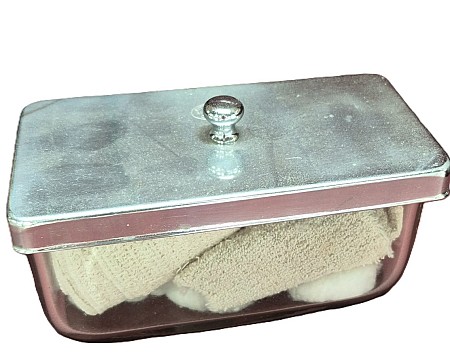 Glass Dish With Metal LId