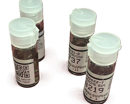 Small Lab Bottle White Lids