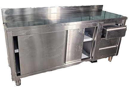 Metal 3 Drawer Table