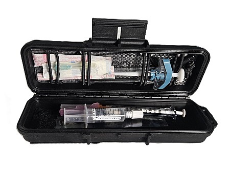 Padded Medication Case Black With Syringe
