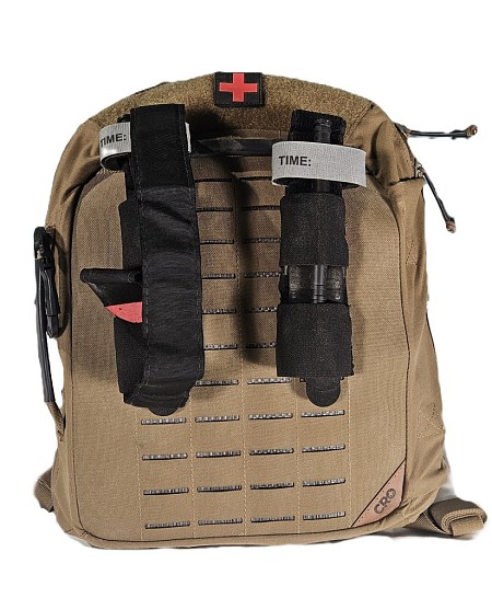 Waterproof Tactical Medical Backpack With x2 Tourniquets Black + Stethoscope + Bandages Soft Dressing 