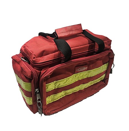 Red Paramedic Bag (Dressed Stethoscope+Ambu Bag + Soft Dressing