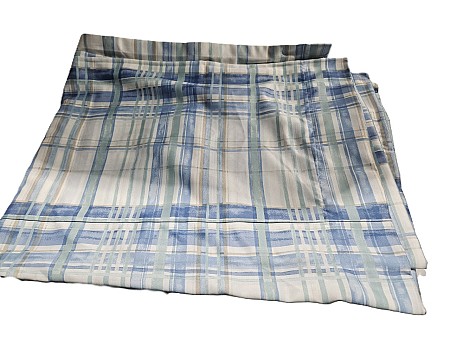 Striped Blue Fabric Curtains