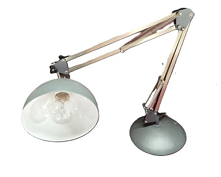 Angle Poise Light Silver On Base