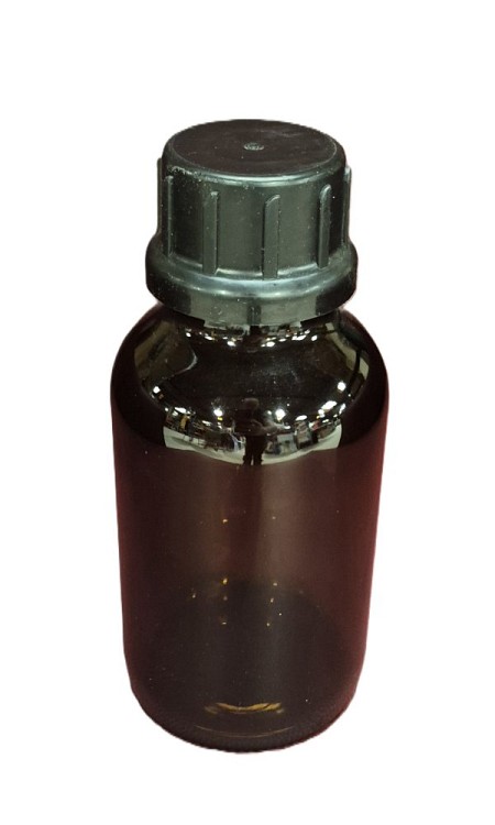 Brown Chemical Bottle With Black Lid