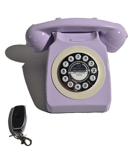 Modified Rotary Phone With Vibrating Handset Purple