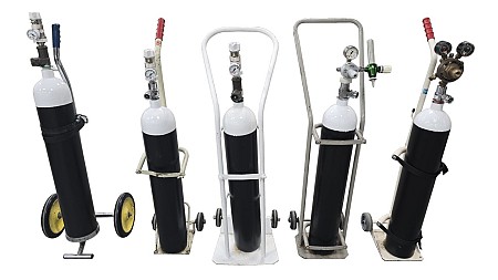Group Of Period Oxygen Tanks With Trolley (Priced Seperately)