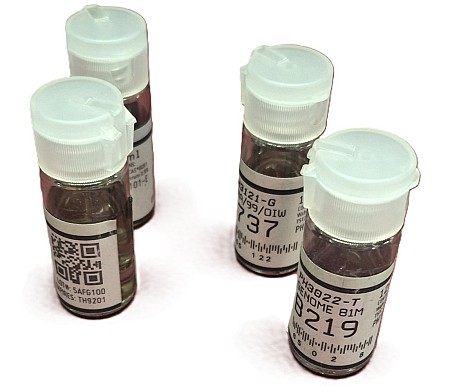 Small Lab Bottle White Lids