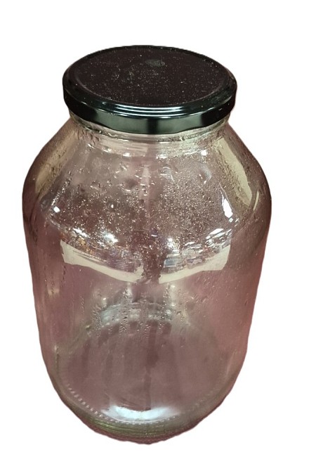 Large Glass Jar With Black Lid