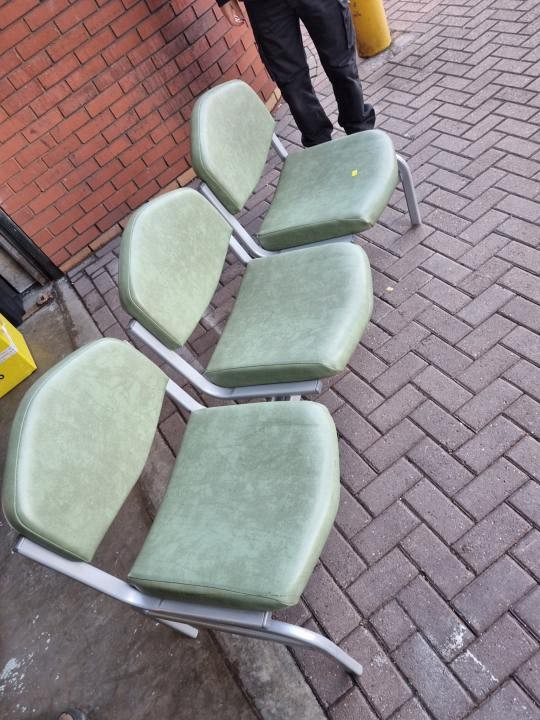 green 3 seater bench