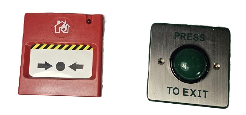 Door Opener Push Button & Break Glass Fire Alarm priced individually 