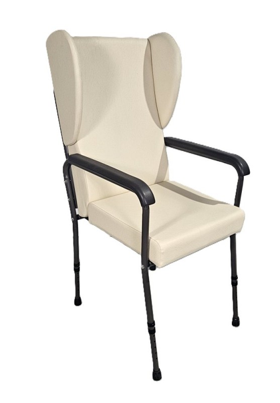 Adjustable Cream Wing Back Chair