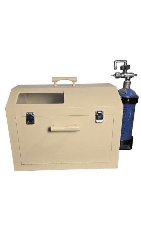 Cream Lock Box with Oxygen Tank