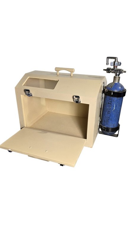 Cream Lock Box with Oxygen Tank