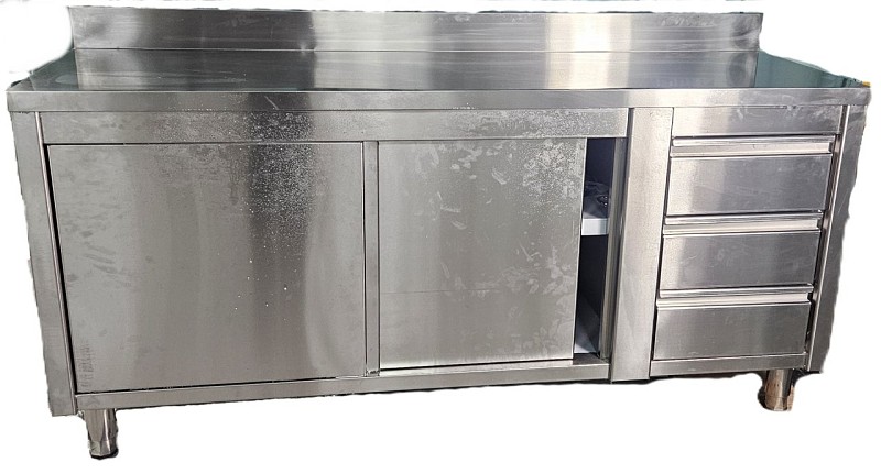 Metal 3 Drawer Table