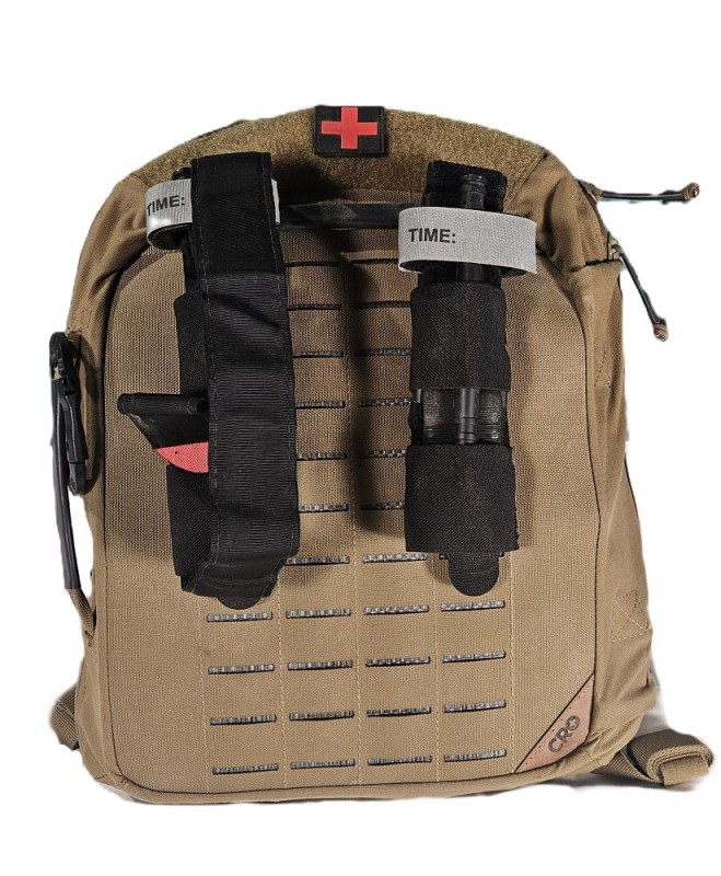 Waterproof Tactical Medical Backpack With x2 Tourniquets Black + Stethoscope + Bandages Soft Dressing 