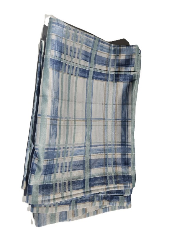 Striped Blue Fabric Curtains