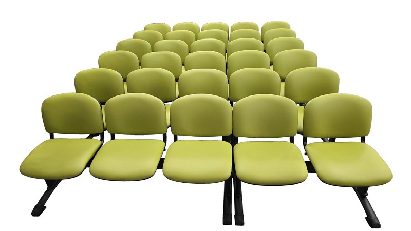 Waiting Room Chairs /  3 Seater Bench Green.