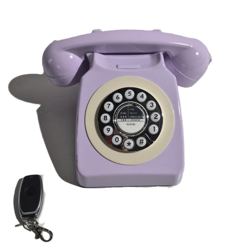 Modified Rotary Phone With Vibrating Handset Purple