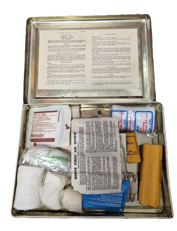 Period First Aid Metal Tin (white) Dressed