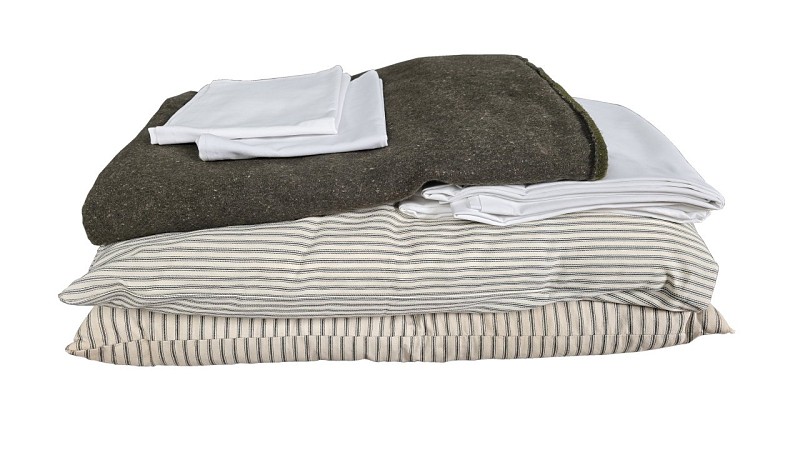 Period Linen Set With Changeable Blanket and Ticking Pillows
