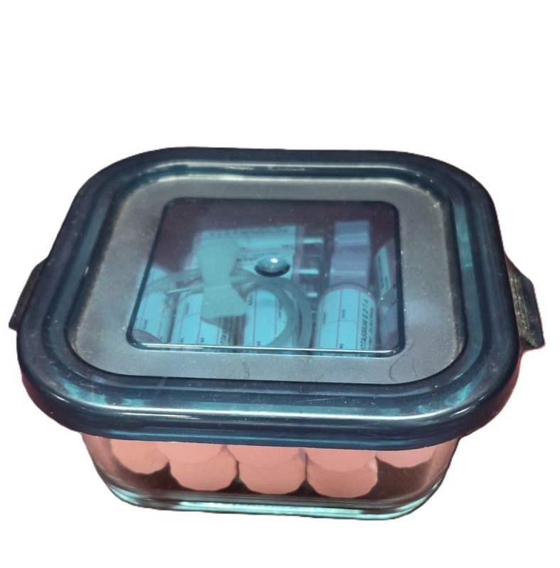 Small Glass Containers Blue Lid (Dressed)