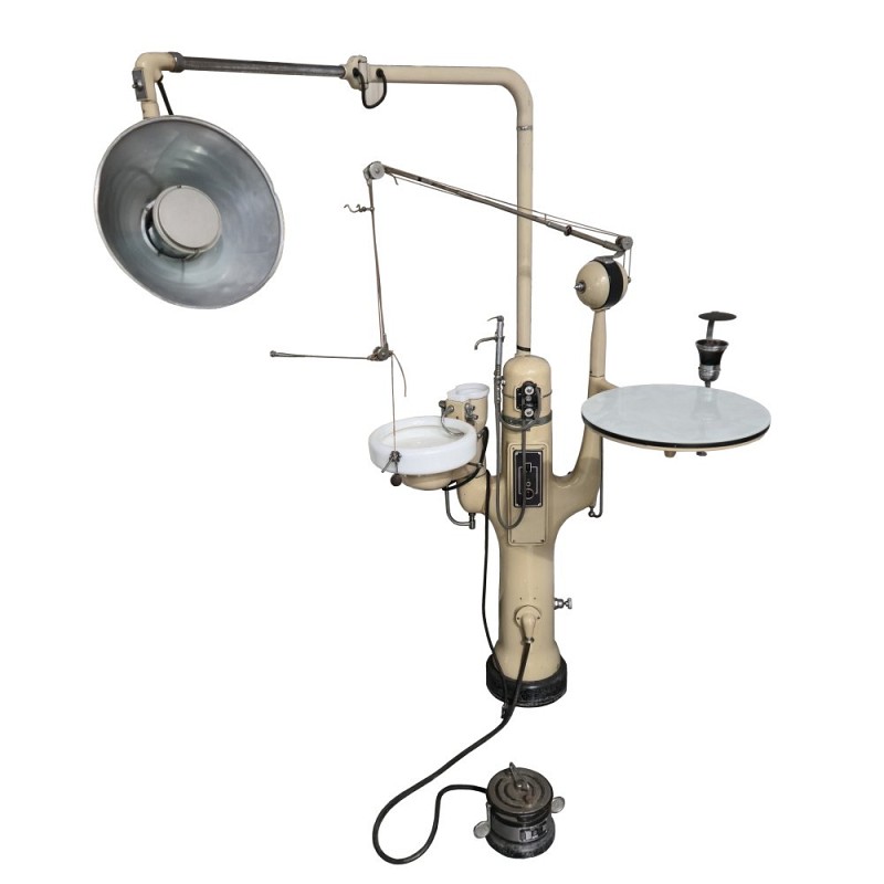 Period Cream Dental Spitoon With Over Head Light