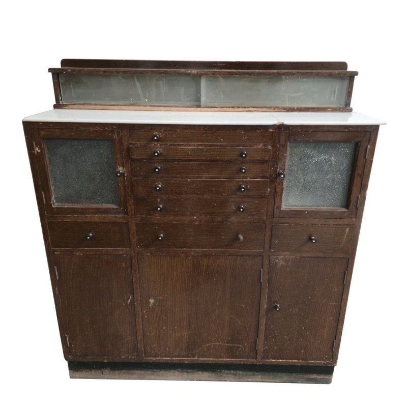 Period Wooden Cabinet With Marble Top