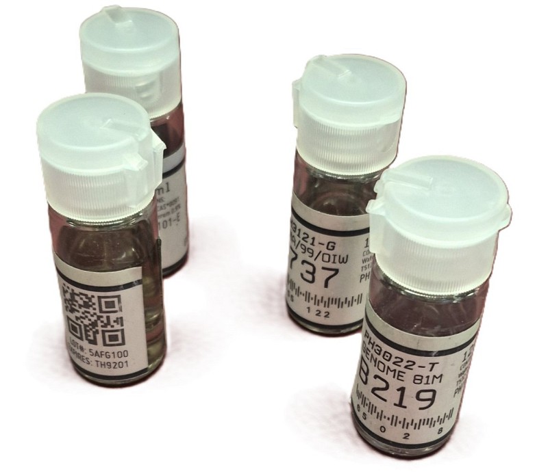 Small Lab Bottle White Lids