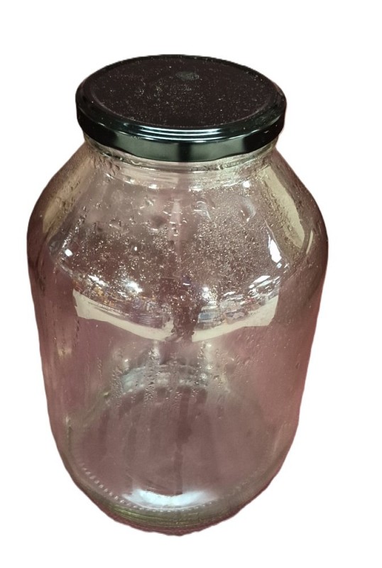 Large Glass Jar With Black Lid