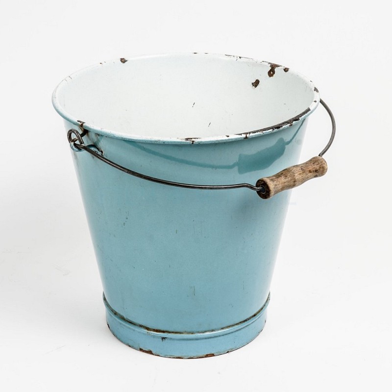 Blue Enamel Bucket 