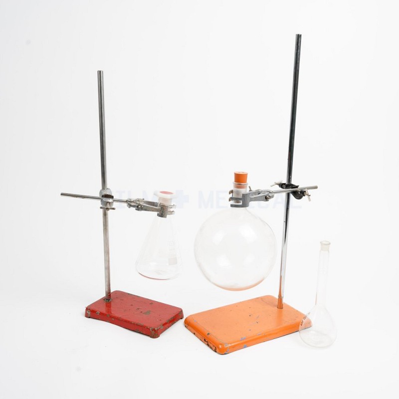 Retort Stand Clamp & Grip + Flask  Set Priced Individually  